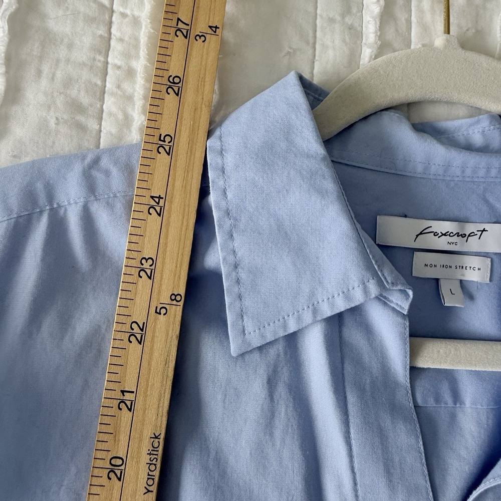 Foxcroft Button Down Shirt L No Iron Normcore New England Office Clean Girl - Picture 6 of 9